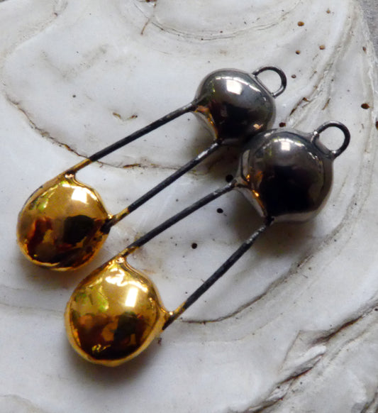 Ceramic Disc Sling Charms -Platinum and Gold