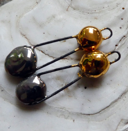 Ceramic Disc Sling Charms -Gold and Platinum