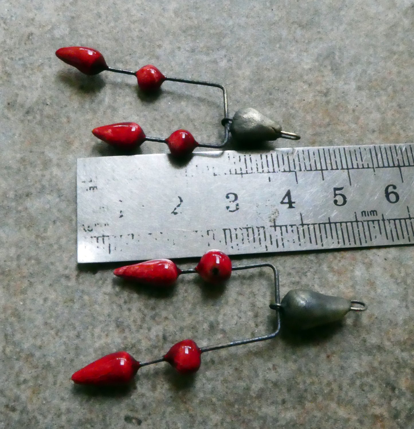 Ceramic Bobbly Dangles - Red