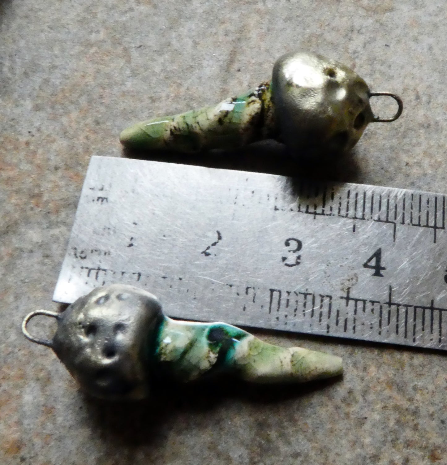 Ceramic Sea Creature Earring Charms -Green Tea
