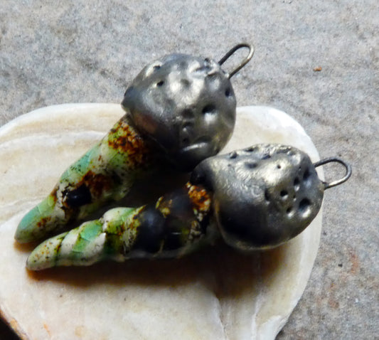 Ceramic Sea Creature Earring Charms -Lime