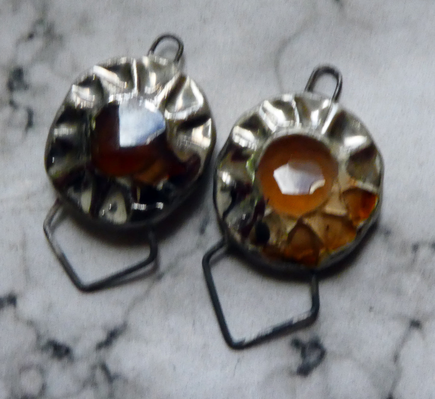 Ceramic Oozy Glass Disc Connectors - Amber #2