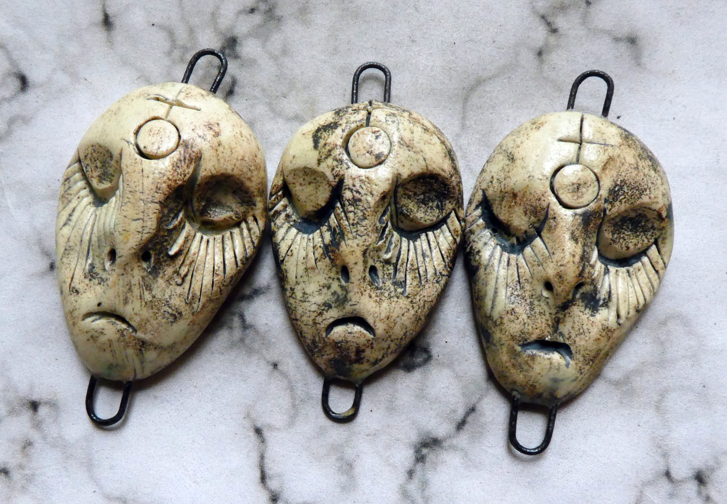 Ceramic Girl Power Face Pendant Connector