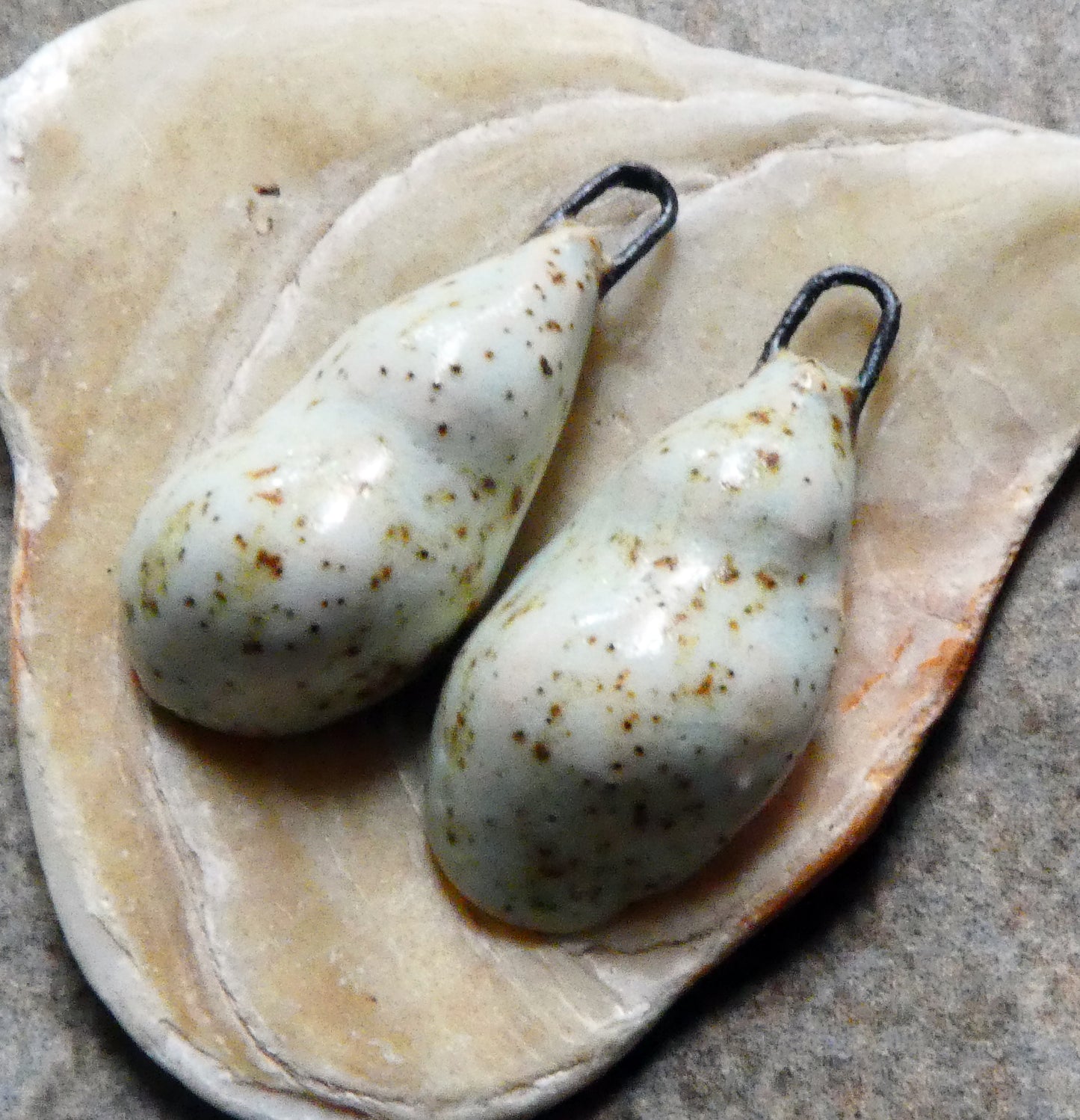 Ceramic Conical Shell Charms - Sand