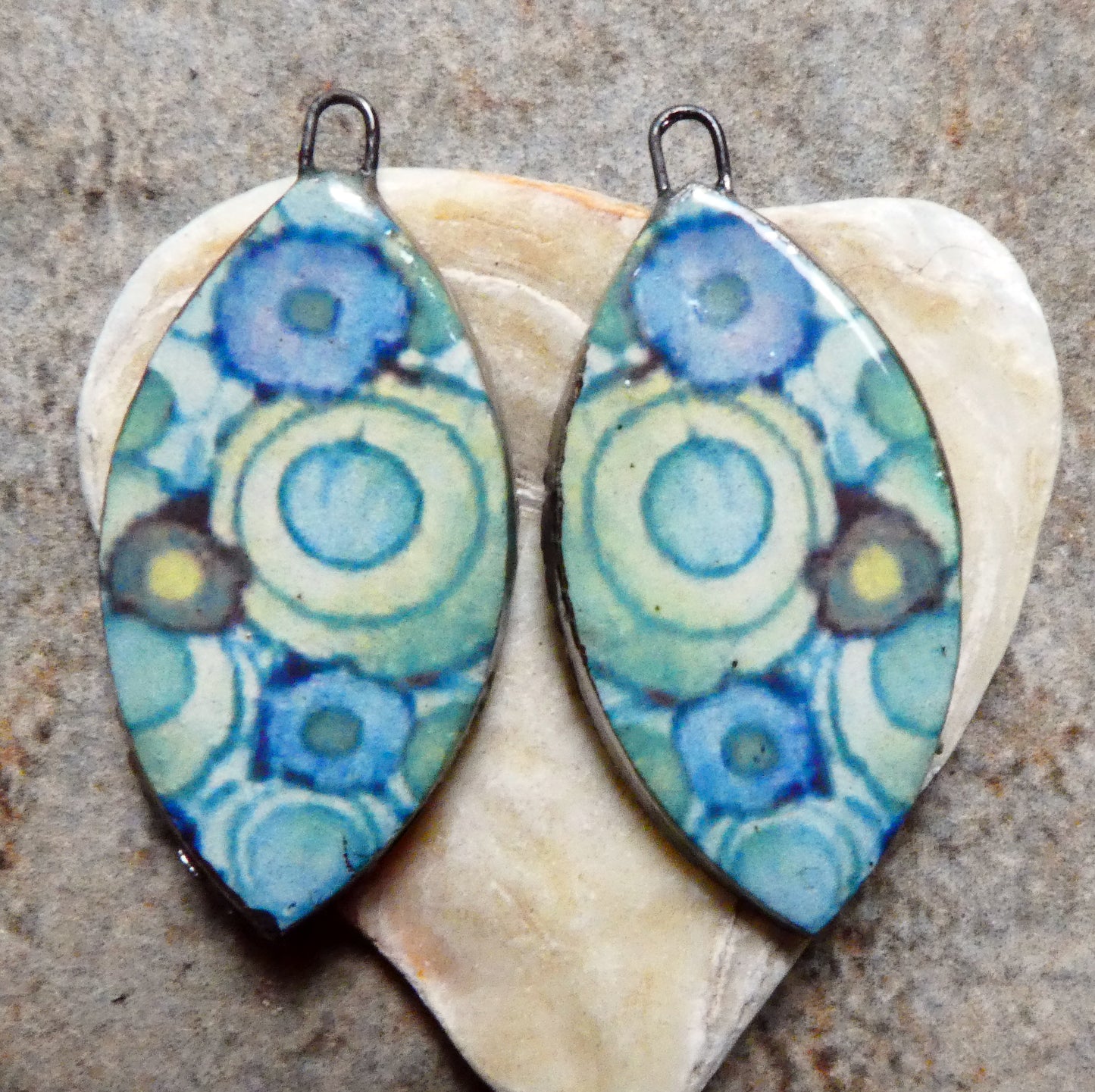 Ceramic Painted Drop Decal Earring Charms #4