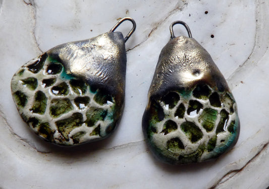 Ceramic Seastone Textured Charms#2 - Green Tea
