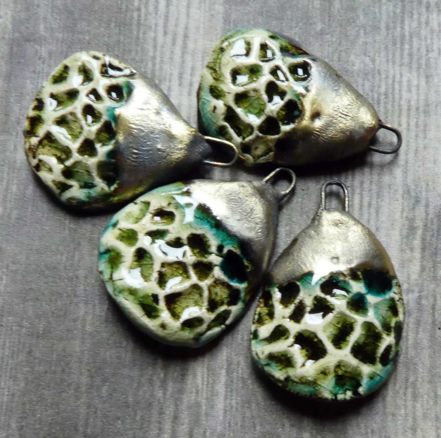 Ceramic Seastone Textured Charms#2 - Green Tea