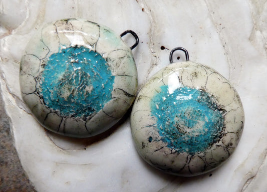 Ceramic Medium Pressed Flower Earring Charms#8