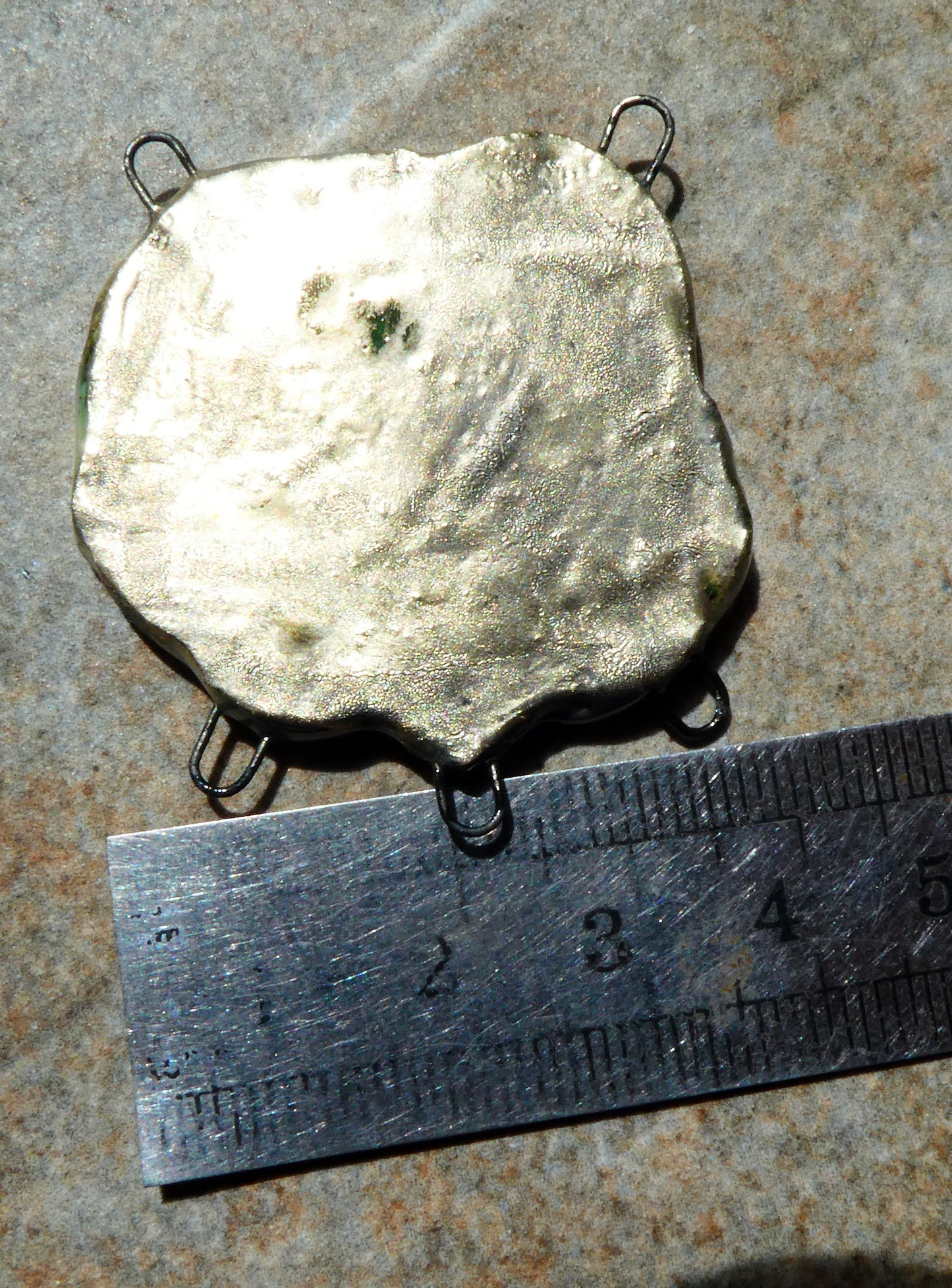 Ceramic Pressed Flower Necklace Connector #4