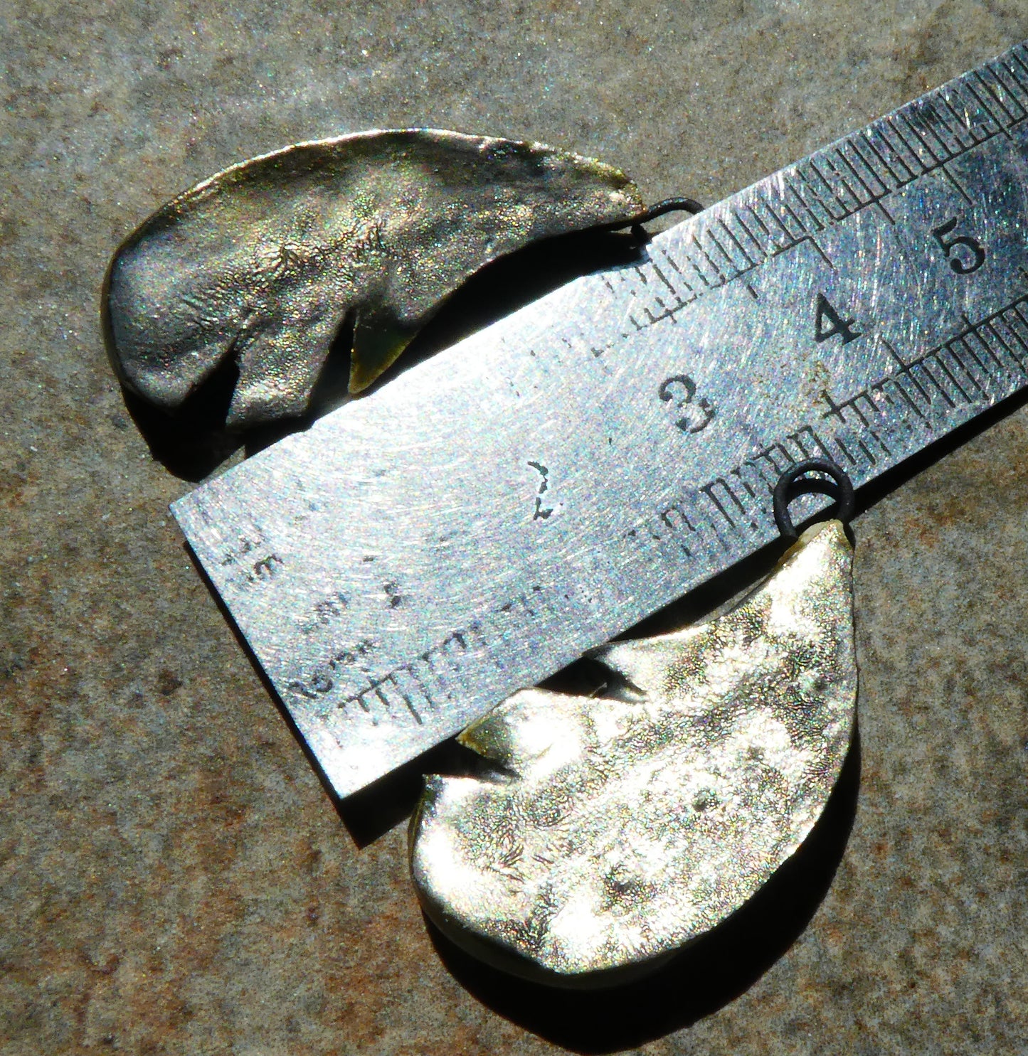 Ceramic Stapled Feather Earring Charms -Amber Ash