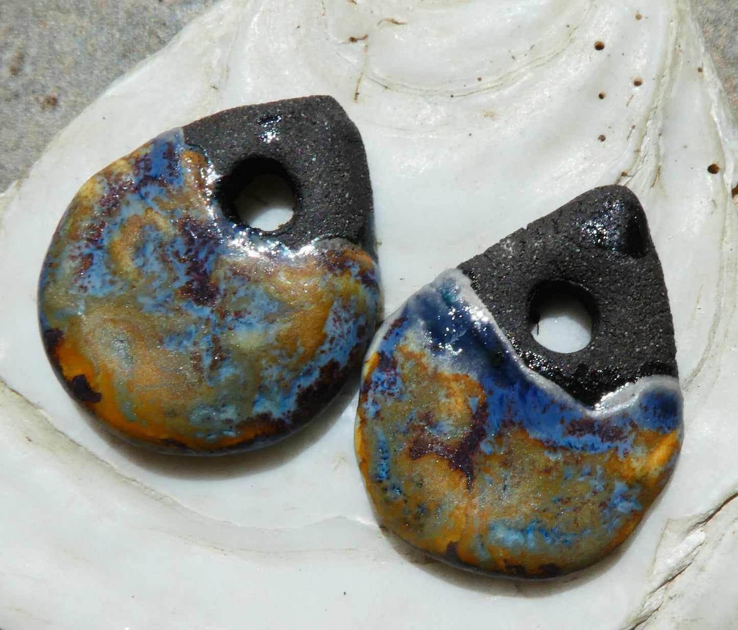 Ceramic Dark Slab Earring Charms - Outer Space