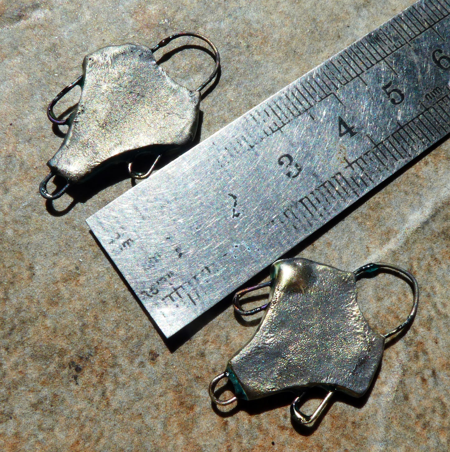 Ceramic Filligree Three Hoop Earring Connectors - Orchid