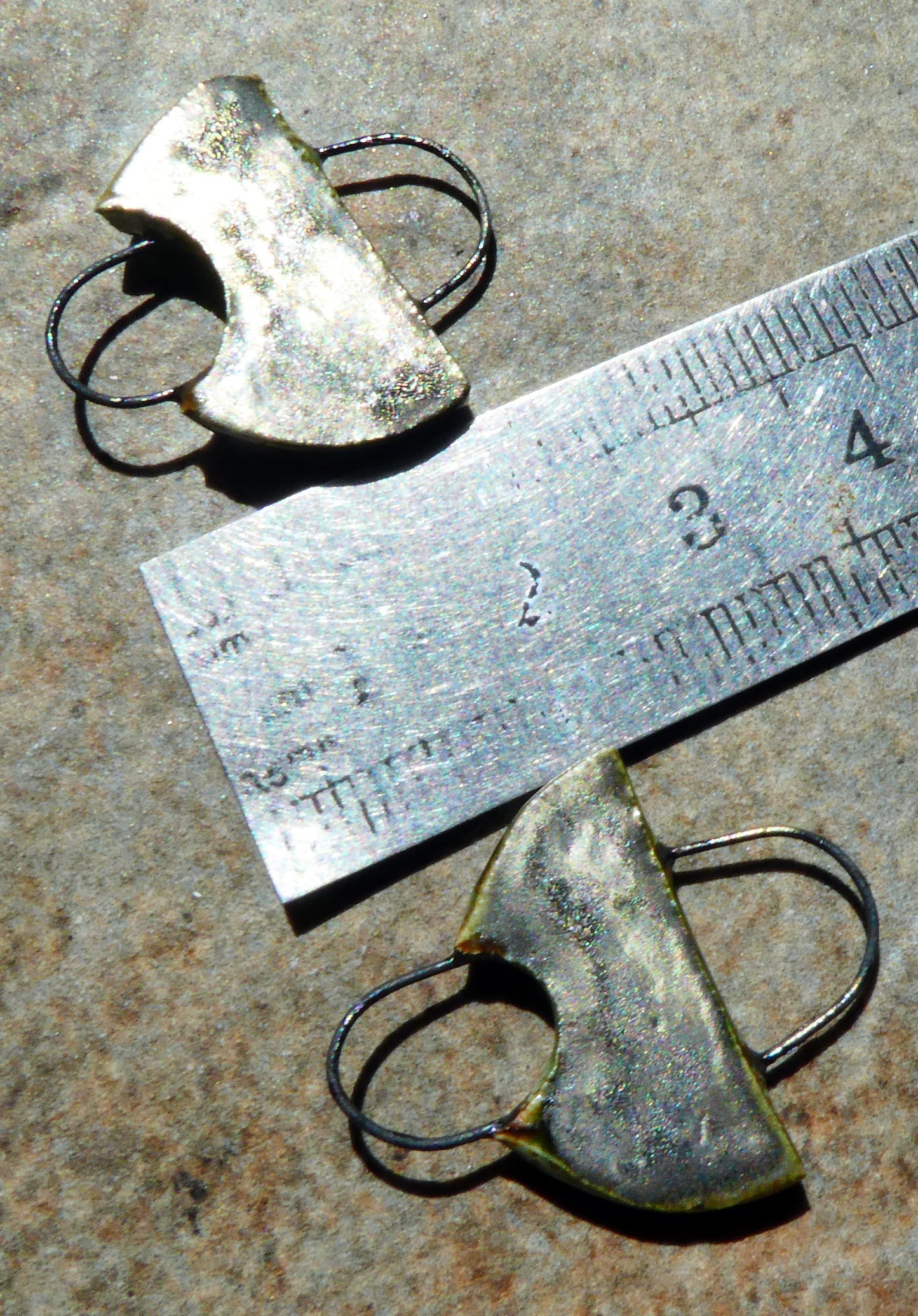 Ceramic Semi Circle Earring Connectors -Stone