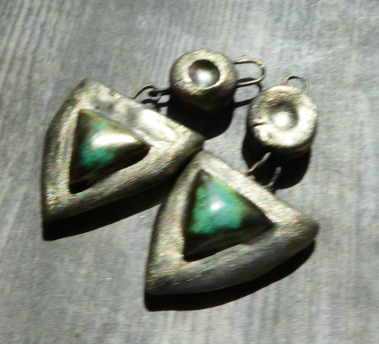 Ceramic Bronzy Moulded Shield Dangles - Supernova