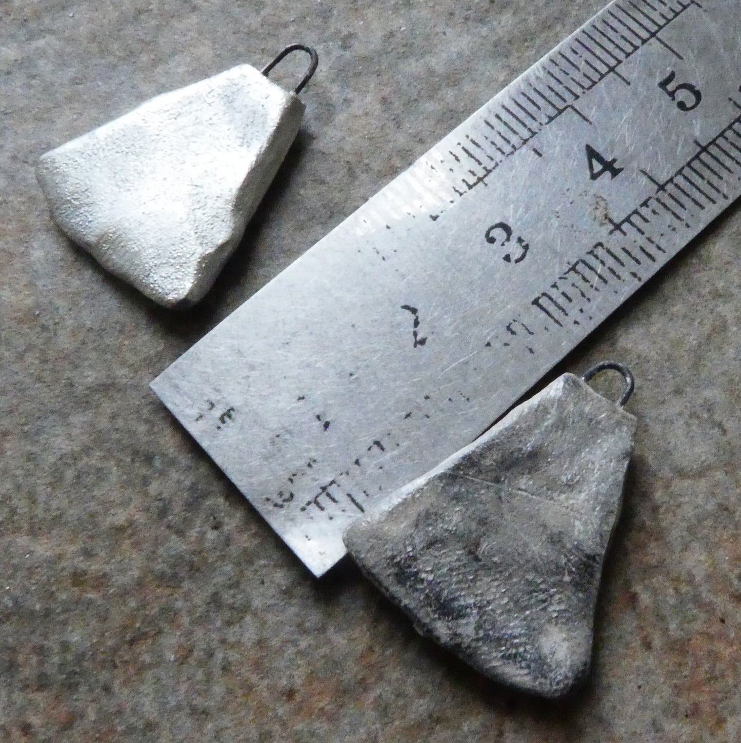 Ceramic Silver Wedge Charms #1