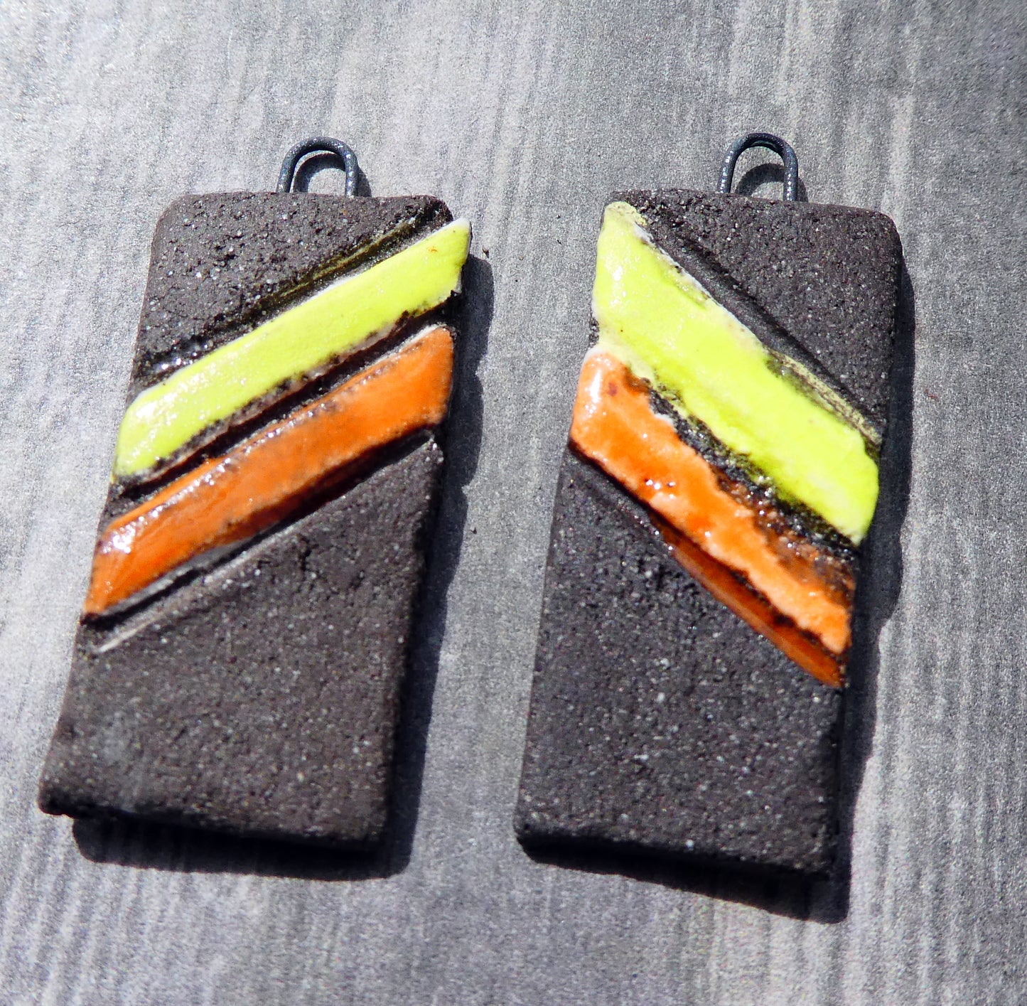 Ceramic Striped Tablet Charms #3