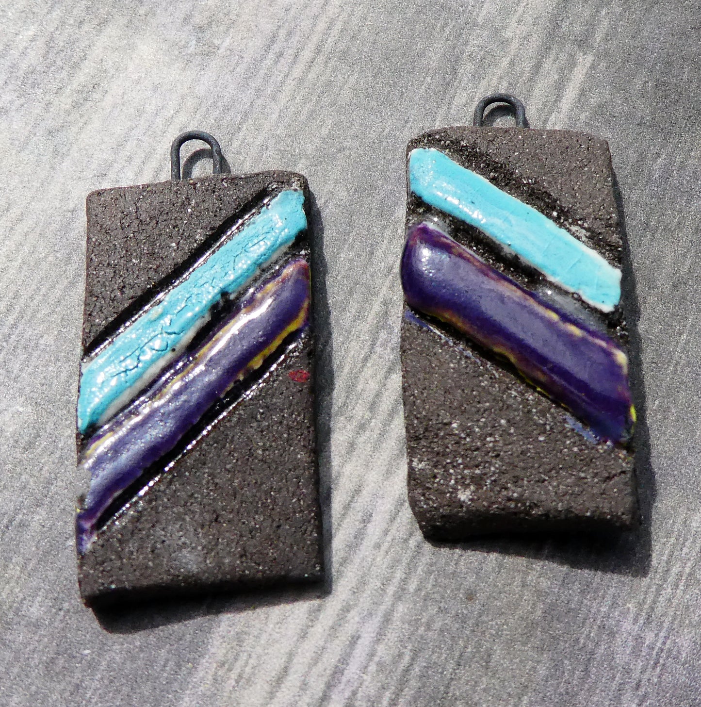 Ceramic Striped Tablet Charms #4