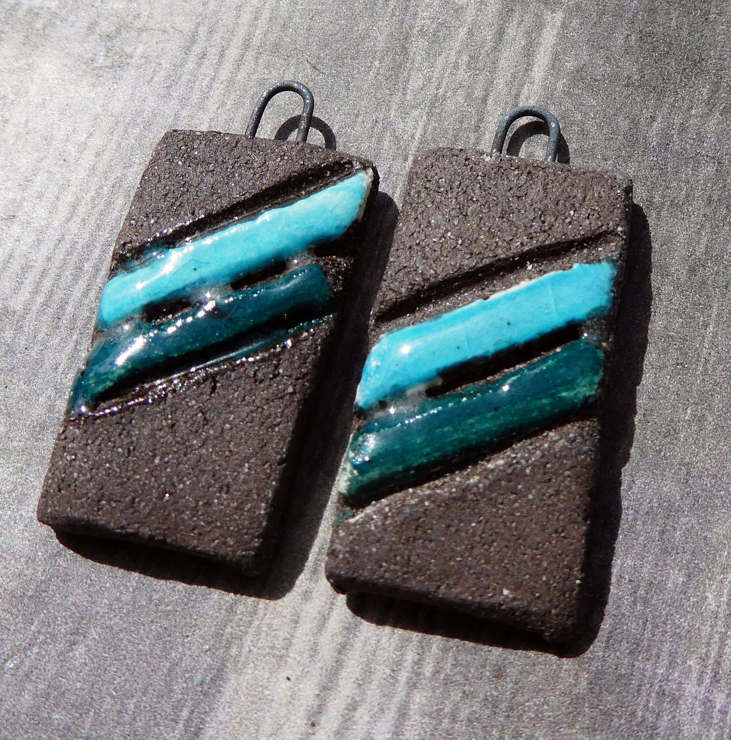 Ceramic Striped Tablet Charms #6