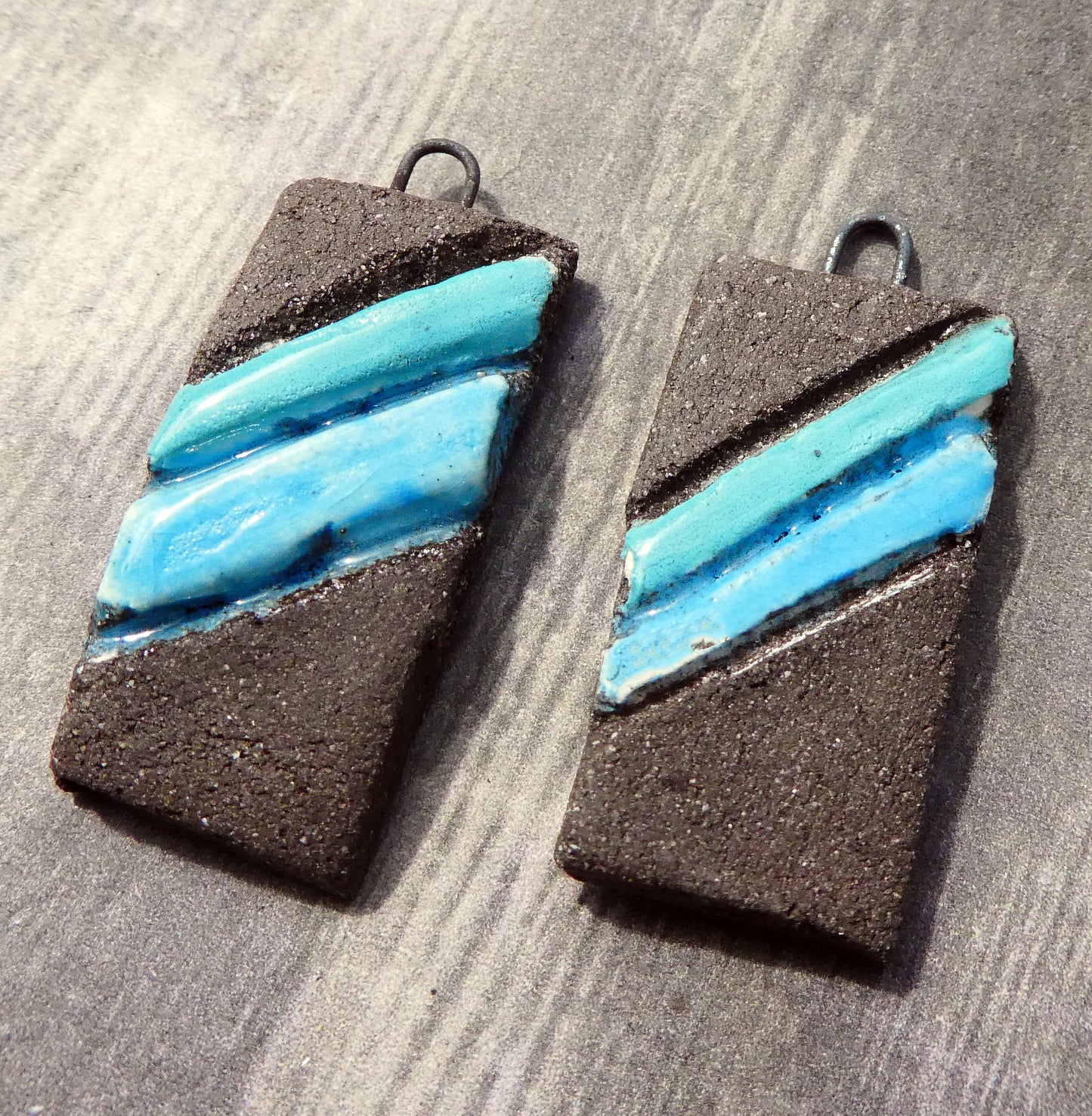 Ceramic Striped Tablet Charms #7