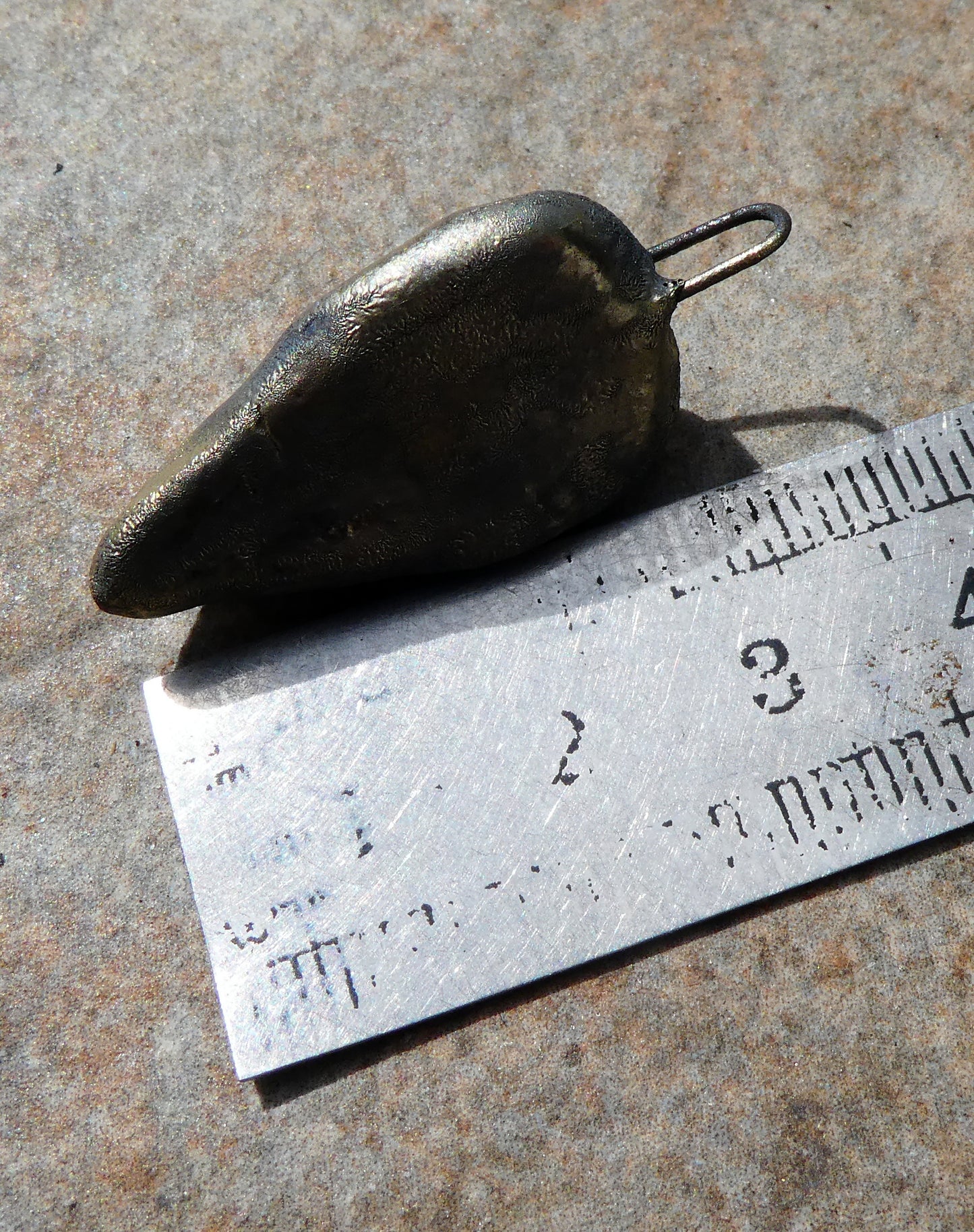 Ceramic Single Hawk Skull Mini Pendant - Bronzy