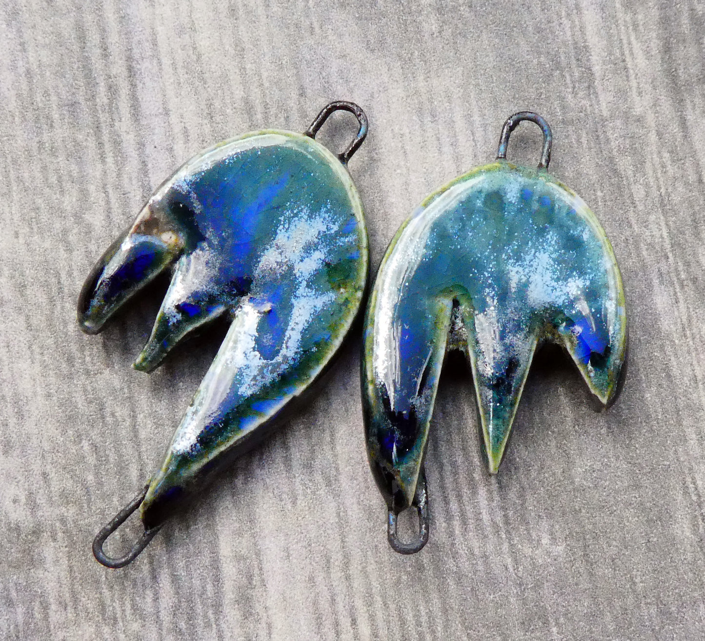 Ceramic Torn Curtain Earring Connectors - Granada