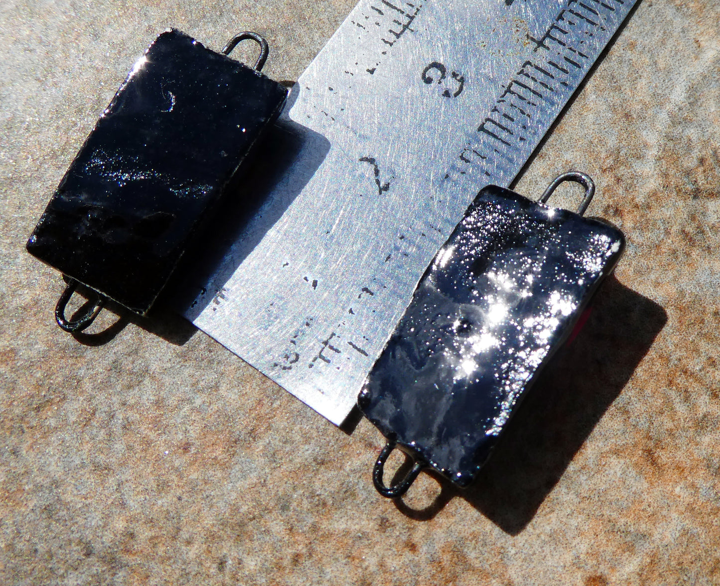 Ceramic Cross Tablet Earring Connectors #1