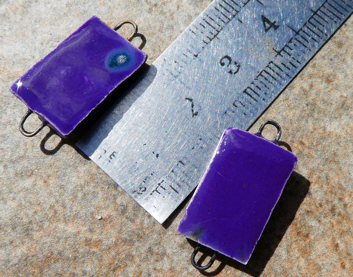 Ceramic Cross Tablet Earring Connectors #6