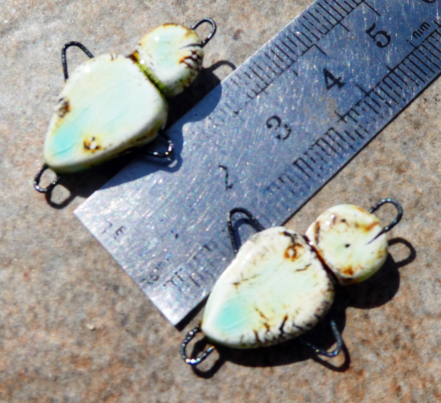 Ceramic Voodoo Doll  Earring Connectors - Oxide
