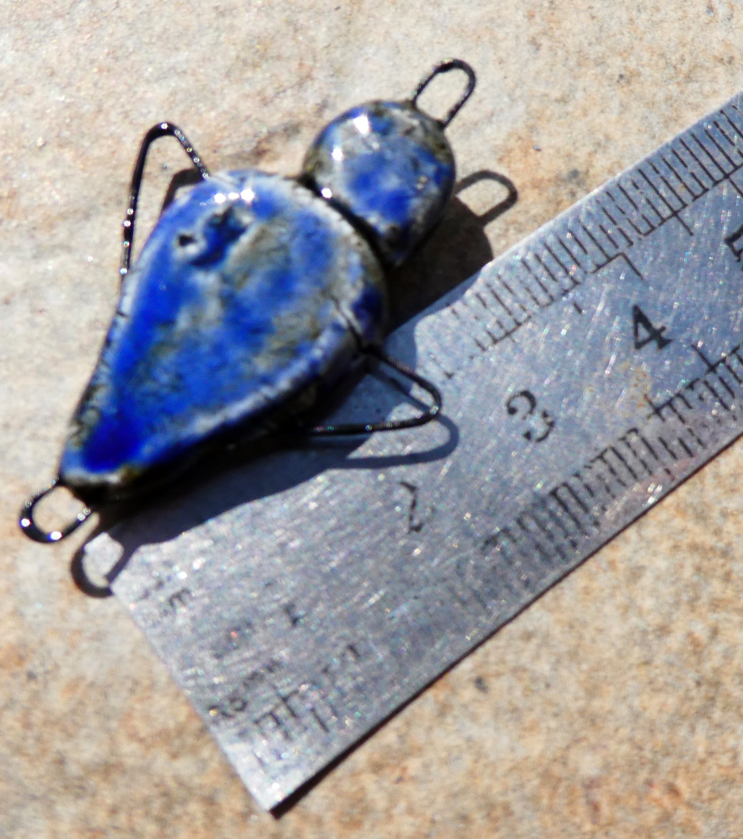 Ceramic Single Voodoo Doll -Connector -Mirror Blue