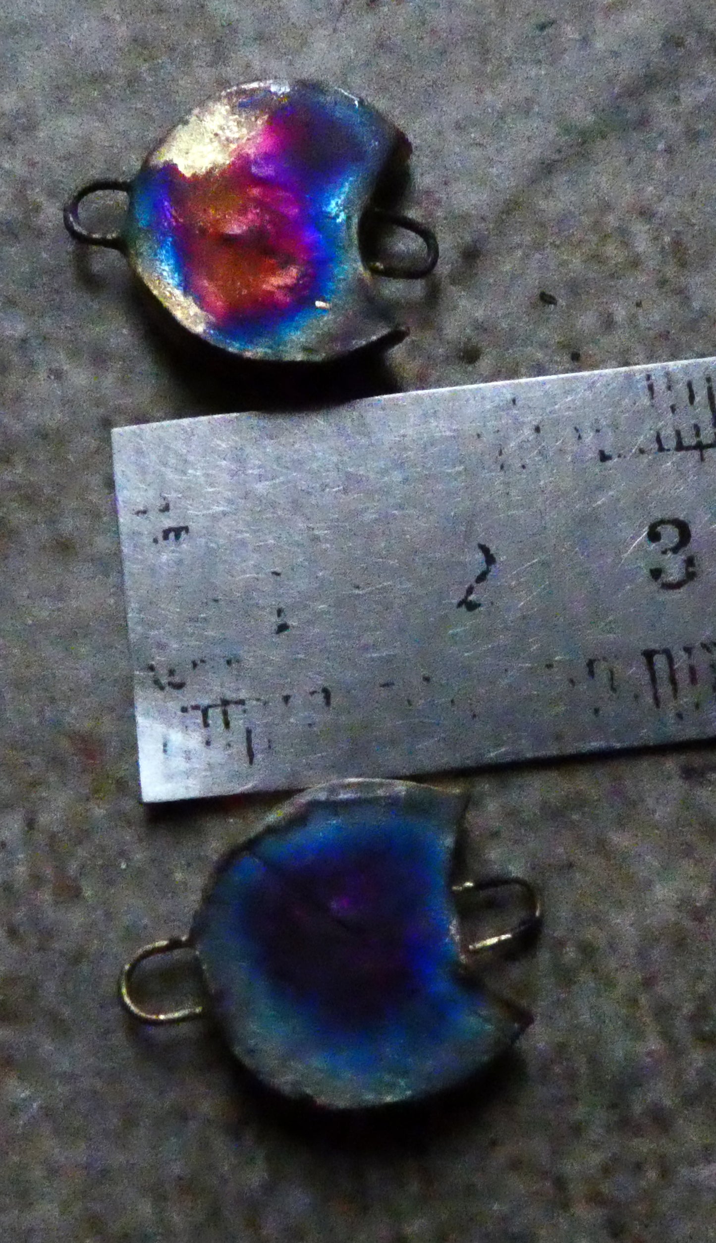 Ceramic Spooky Cat Decal Disc Earring Connectors #1