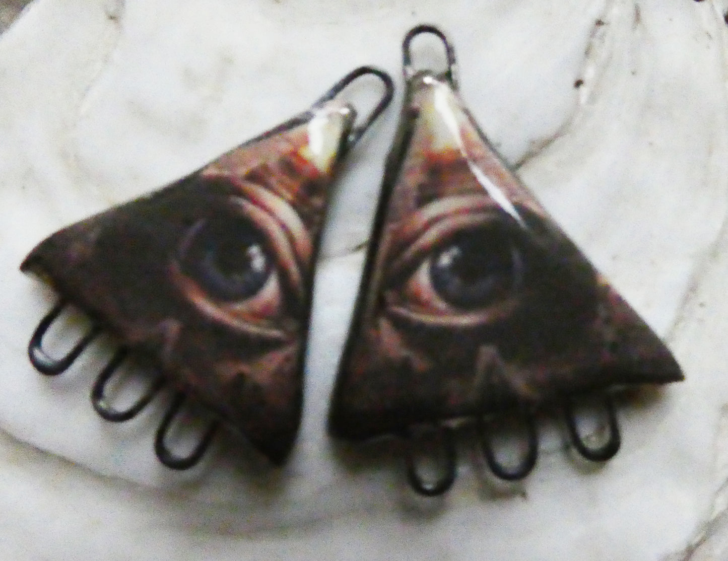 Ceramic All Seeing Eye Decal Earring Connectors #11