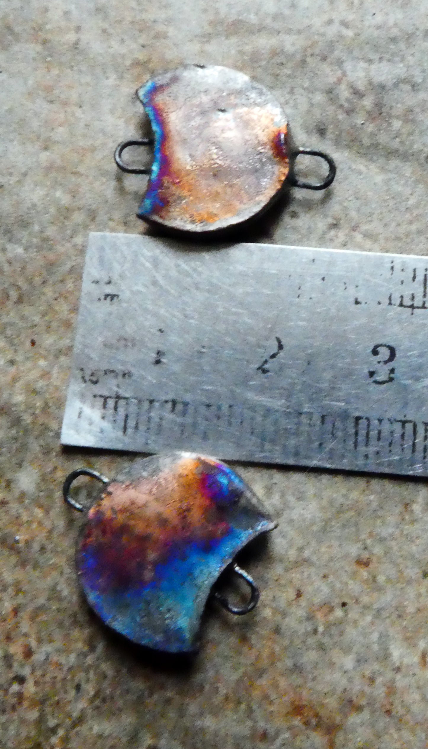 Ceramic Spooky Cat Decal Disc Earring Connectors #4