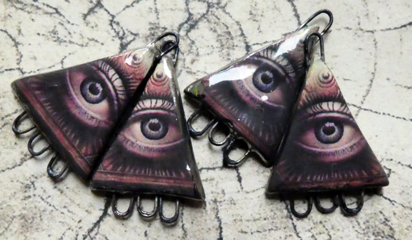 Ceramic All Seeing Eye Decal Earring Connectors #7