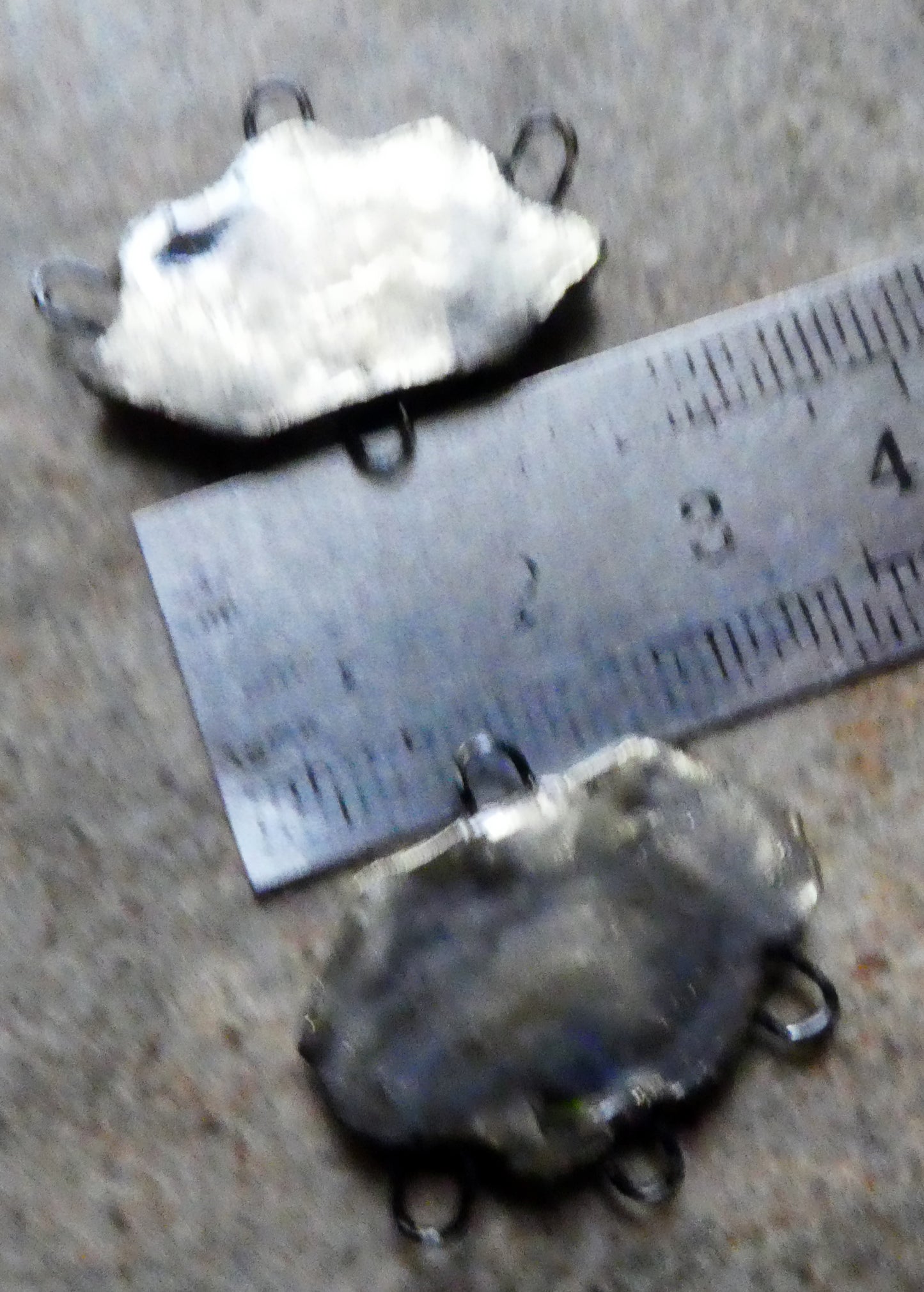 Ceramic Frilly Earring Connectors -Amethyst