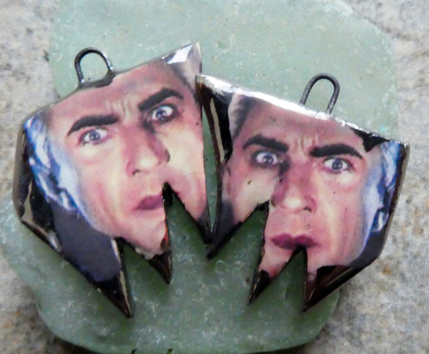 Ceramic Horror Decal Earring Charms - Dracula