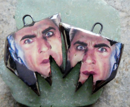 Ceramic Horror Decal Earring Charms - Dracula