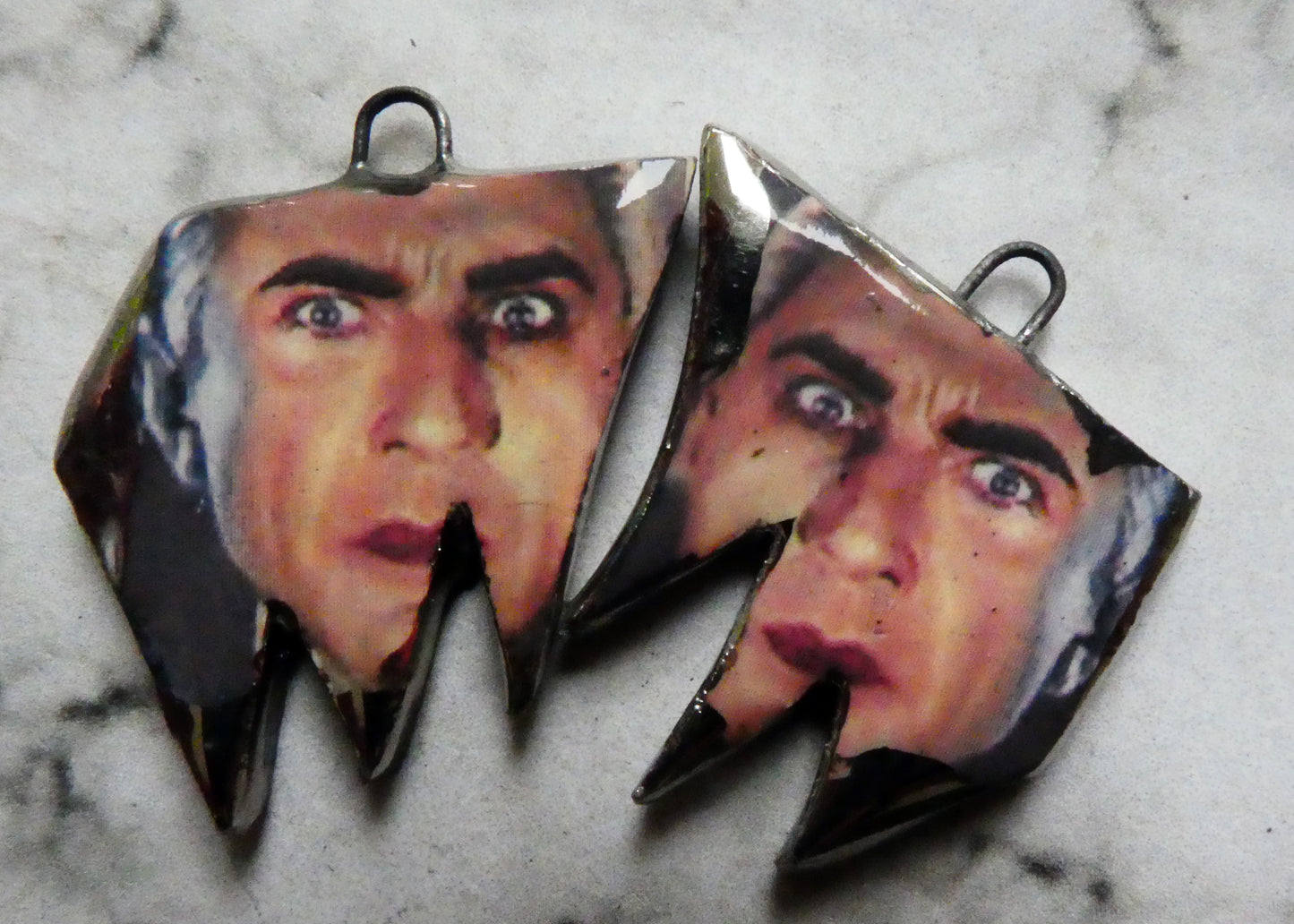 Ceramic Horror Decal Earring Charms - Dracula