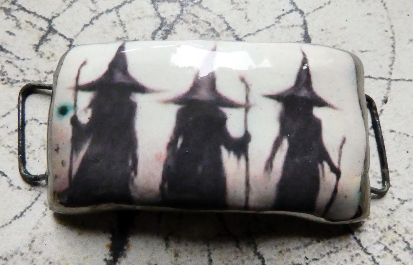 Ceramic Witch Trio Decal Bracelet Focal #1
