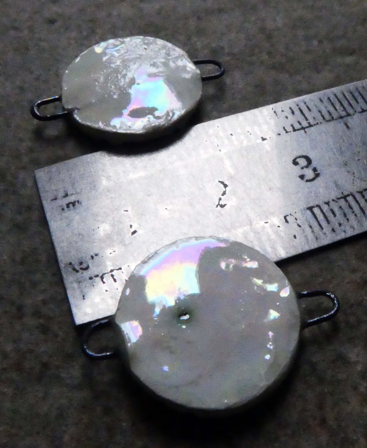 Ceramic Snowflake Earring Connectors-Mother of Pearl