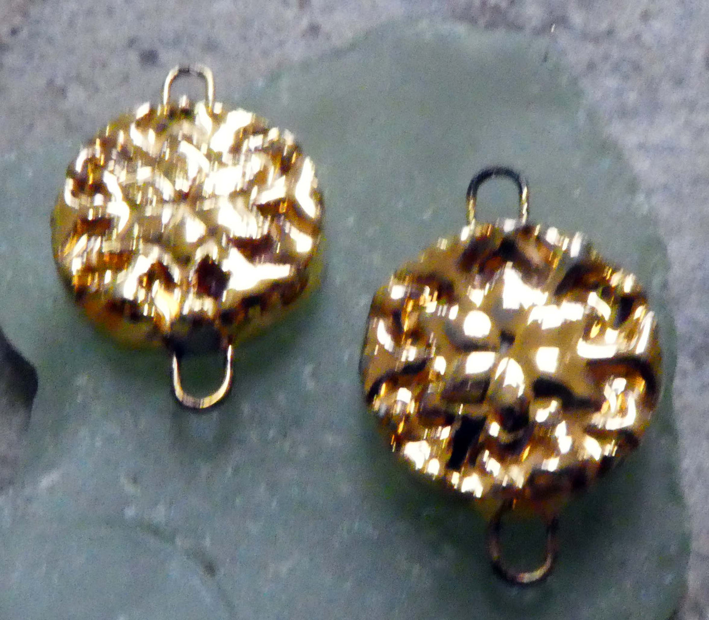 Ceramic Snowflake Earring Connectors #2-Gold