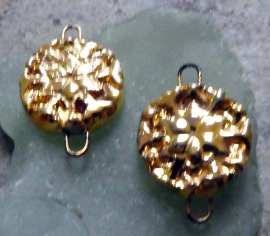 Ceramic Snowflake Earring Connectors #2-Gold