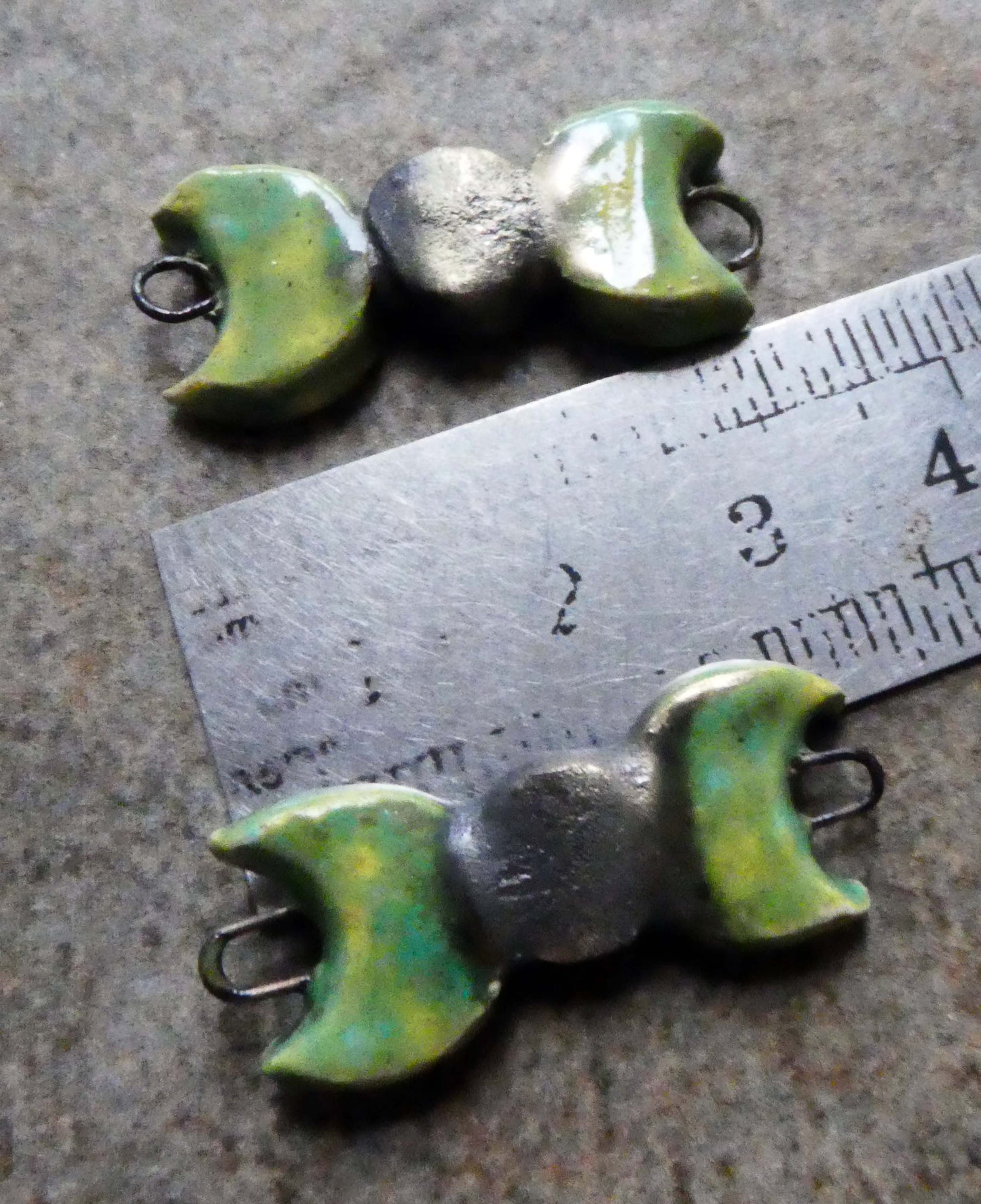 Ceramic Mystic Moons Earring Connectors - Supernova