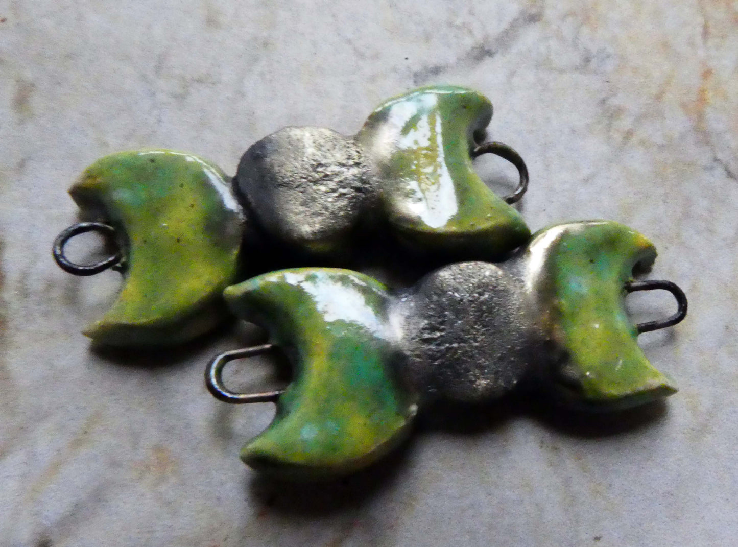 Ceramic Mystic Moons Earring Connectors - Supernova