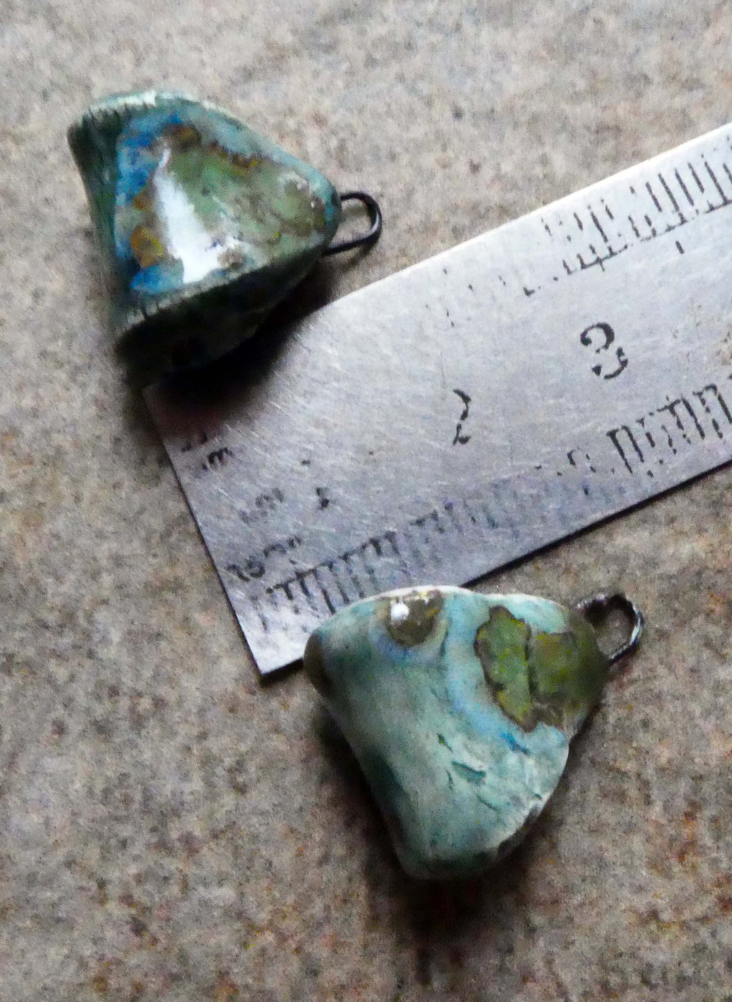 Ceramic Folded Earring Connectors -Mystic Jade