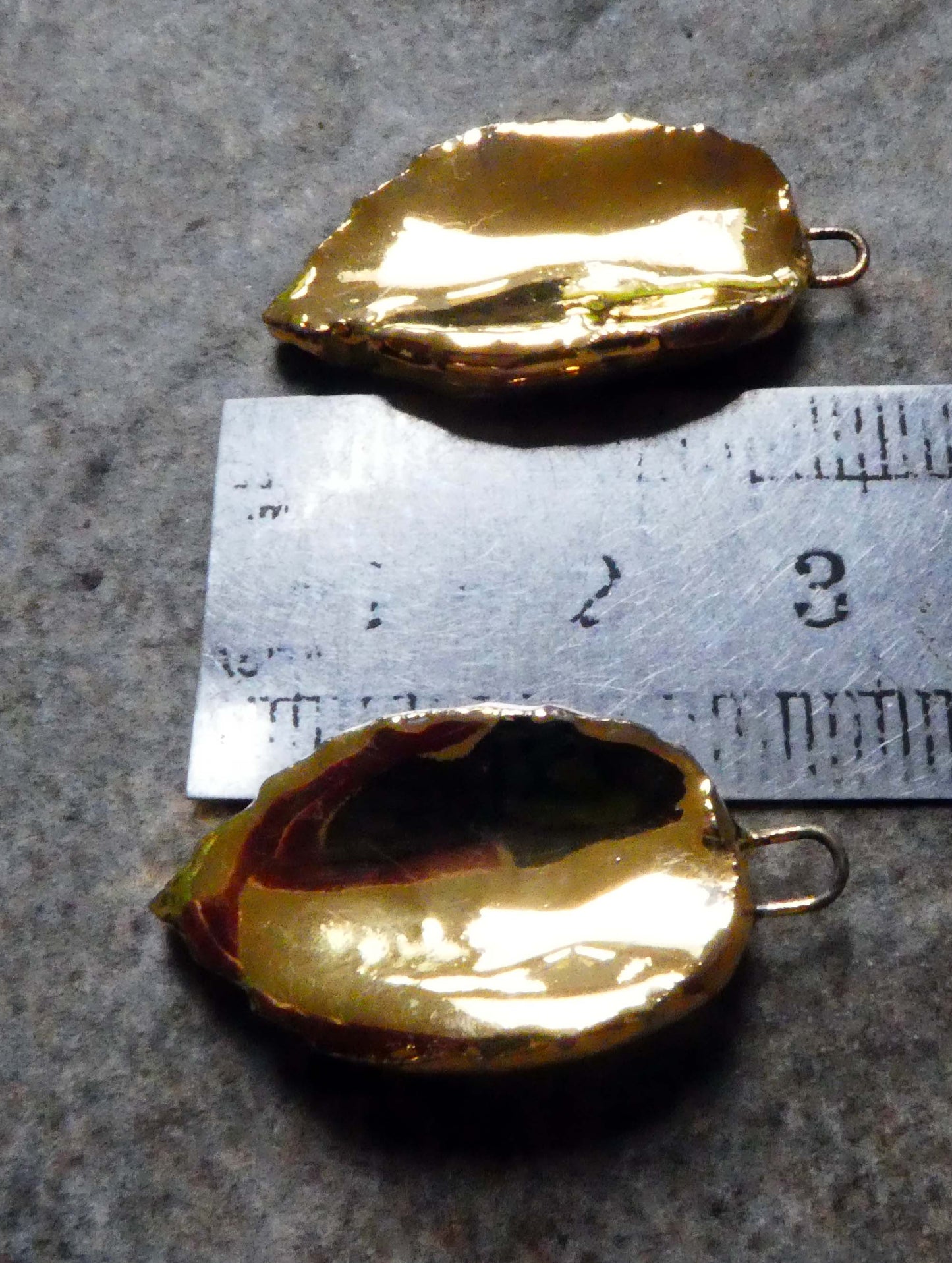 Ceramic Leaf Earring Charms - Gold