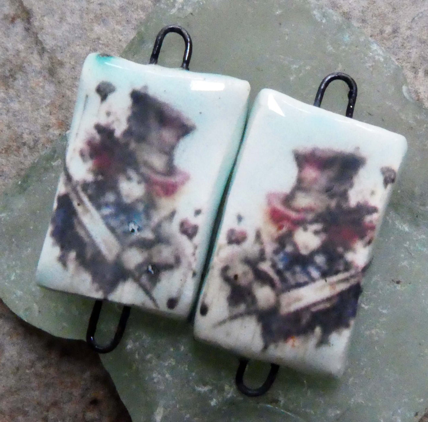 Ceramic Alice Earring Connectors - #13