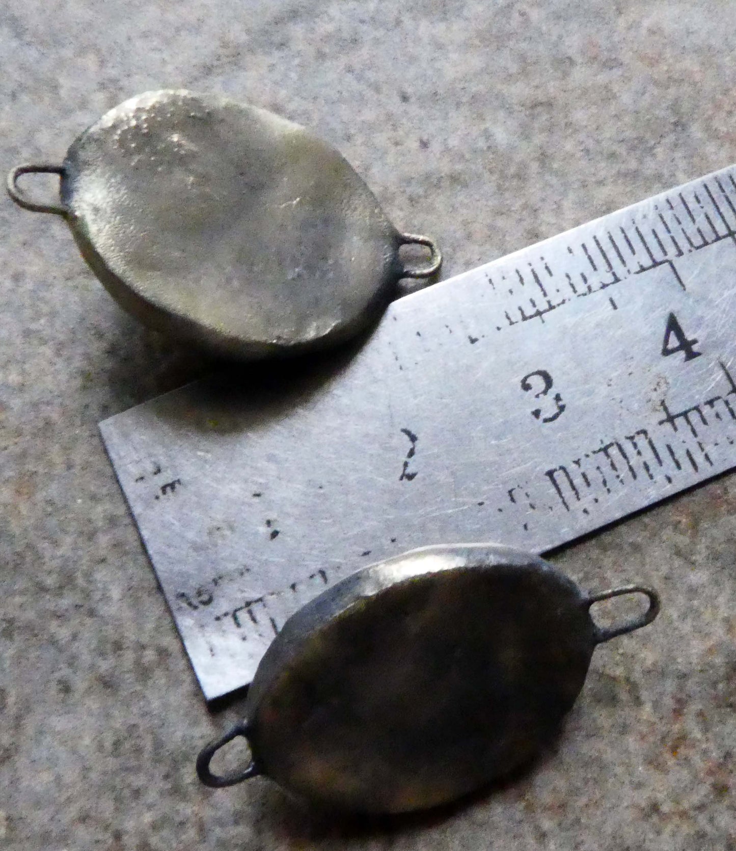Ceramic Bobbly Bronzy Oval Earring Connectors - Lime