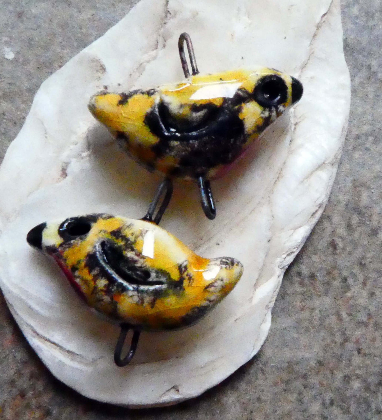 Ceramic Robin Earring Connectors