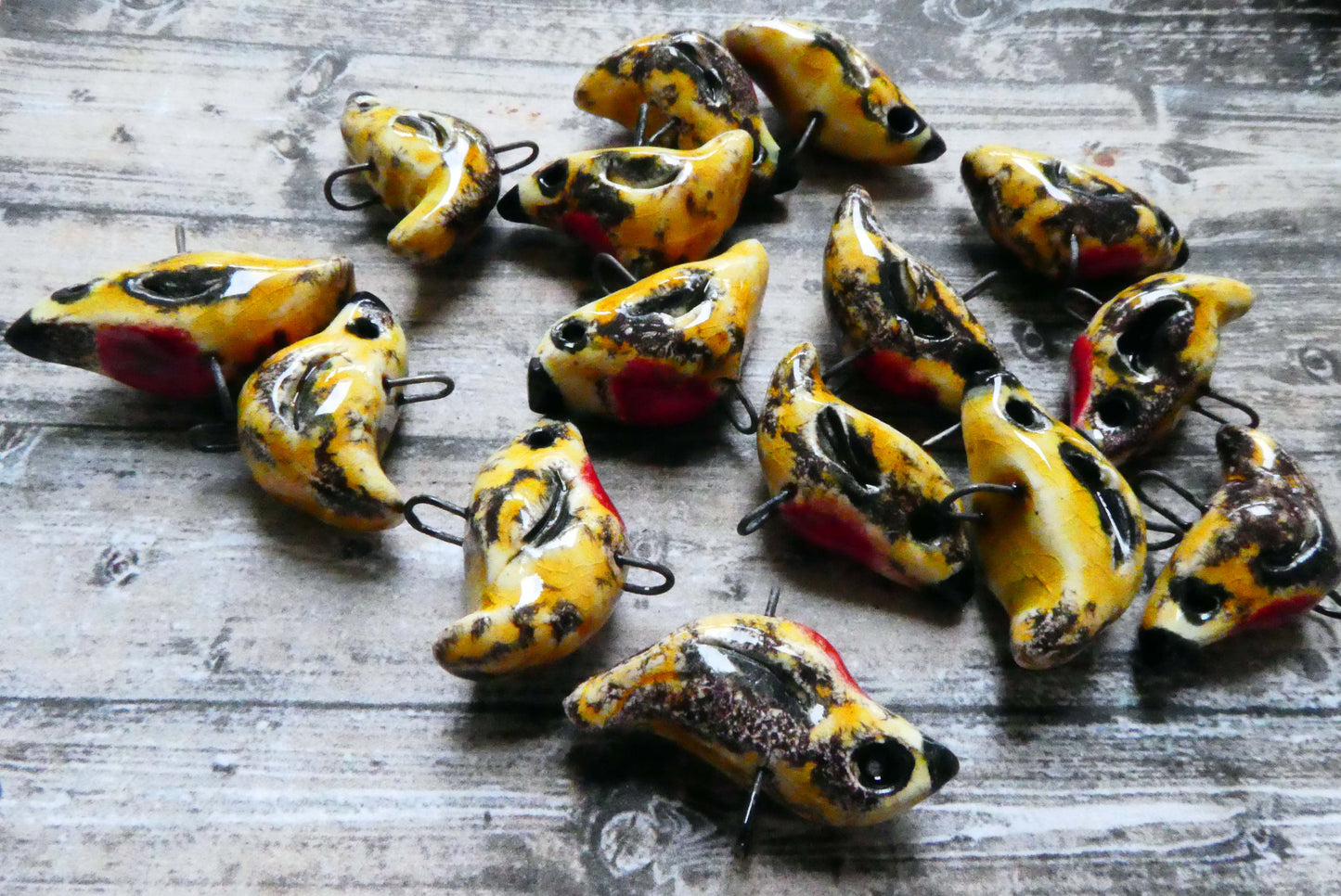 Ceramic Robin Earring Connectors