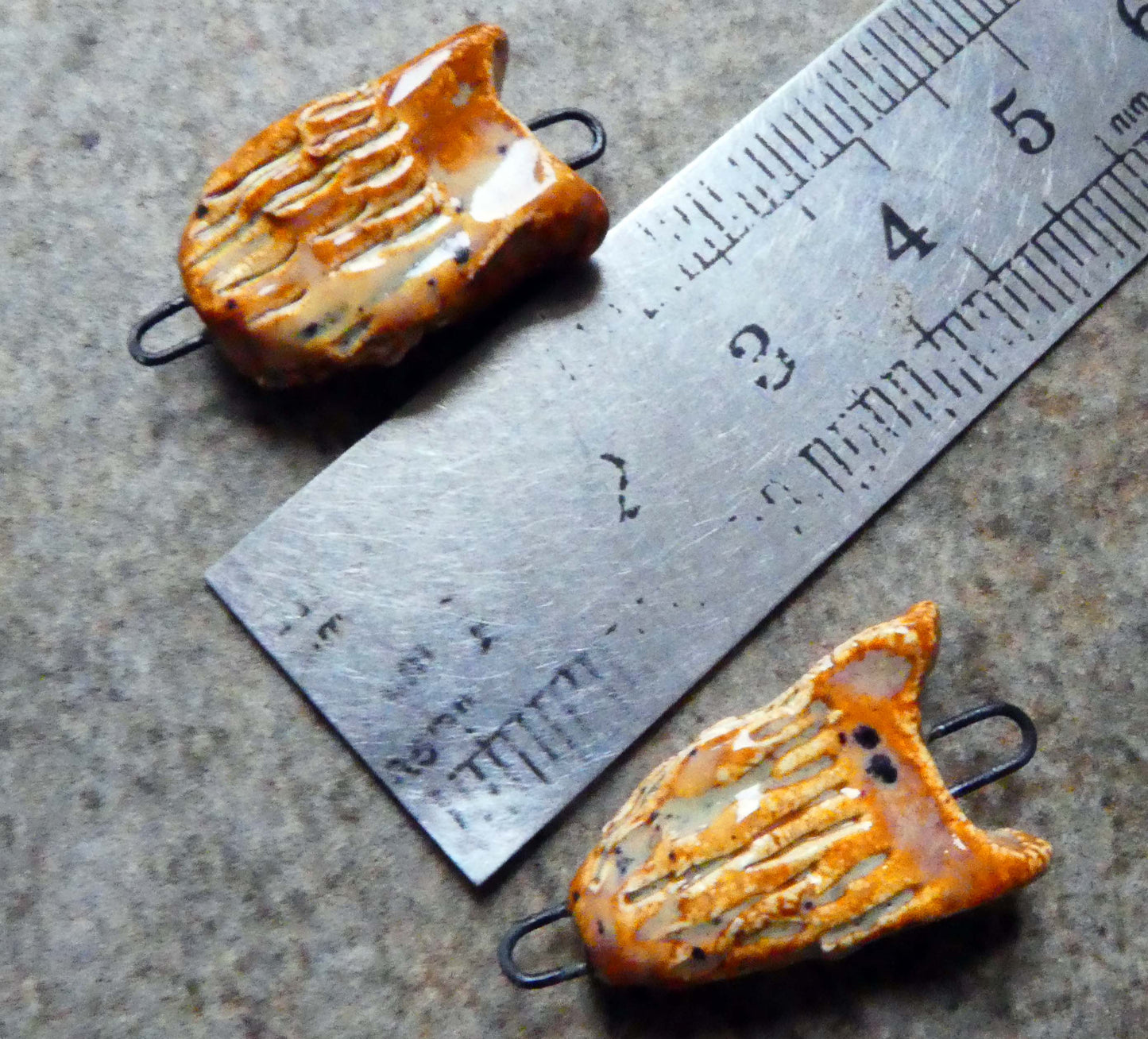 Ceramic Owl Earring Connectors